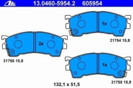 KLOCKI ATE 13.0460-5954.2  FORD PROBE II MAZDA 323 626 MX-6 PREMACY XEDOS 6 -- PRZÓD