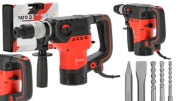 MŁOT UDAROWY KUJĄCY MŁOTOWIERTARKA  SDS+ 3 FUNKCJE 1500W 6J  + DŁUTA WALIZKA YATO YT-82117