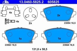 KLOCKI ATE 13.0460-5825.2 NISSAN ALMERA TINO PRIMERA P12 -- PRZÓD