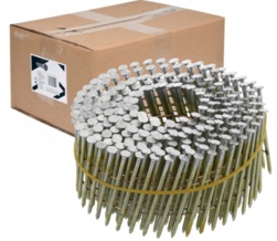 GWOŹDZIE BĘBNOWE DO GWOŹDZIARKI BĘBNOWEJ PIERŚCIENIOWE OCYNKOWANE KOLETOWANE 50mm śr. 2,1mm 5400szt. VOREL 72017