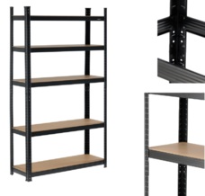 REGAŁ MAGAZYNOWY METALOWY 5 PÓŁEK MALOWANY HDF 500kg 180X90X40cm VOREL 78486