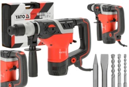 MŁOT UDAROWY KUJĄCY MŁOTOWIERTARKA  SDS+ 3 FUNKCJE 1100W 4,5J  + DŁUTA WALIZKA YATO YT-82116