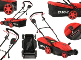 KOSIARKA ELEKTRYCZNA Z SILNIKIEM INDUKCYJNYM KOSZ 45L 1600W 36cm YATO YT-852082