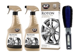 2x ŚRODEK PŁYN DO MYCIA CZYSZCZENIA FELG ALUMINIOWYCH KRWAWA FELGA 700ml K2 ROTON G167 + SZCZOTKA DO MYCIA FELG K2 M358