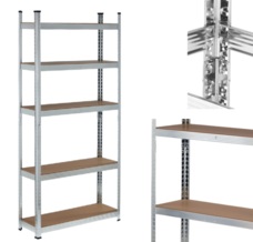 REGAŁ MAGAZYNOWY METALOWY 5 PÓŁEK OCYNK HDF 500kg 180X90X40cm VOREL 78485
