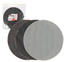 KRĄŻEK KRĄŻKI Z SIATKI ŚCIERNEJ Z RZEPEM SIATKA ŚCIERNA DO TYNKÓW GŁADZI GIPSÓW DO SZLIFIERKI 225mm kpl. 3szt. P100 YATO YT-845823