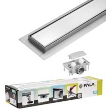 ODPŁYW LINIOWY WHITE GLASS SLIM SZKŁO 80 CM WET&DRY HARTOWANY FALA 75383