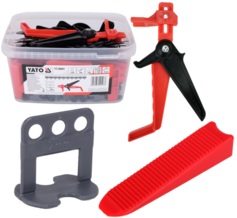 SYSTEM ZACISKÓW KLINÓW KLIPSÓW PODKŁADEK DO POZIOMOWANIA PŁYTEK GLAZURY + SZCZYPCE 200szt. 2mm YATO YT-36941