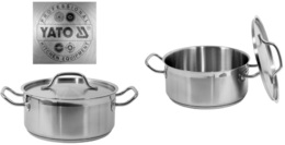 GARNEK NISKI Z POKRYWKĄ ZE STALI NIERDZEWNEJ 24X11CM 5L YATO YG-00041