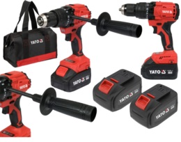 WIERTARKO WKRĘTARKA BEZSZCZOTKOWA UDAROWA AKUMULATOROWA + ŁADOWARKA 2x4Ah 18V 120Nm YATO YT-8277915