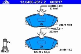 KLOCKI ATE 13.0460-2817.2  CITROEN XSARA PEUGEOT 306 406 607 --PRZÓD