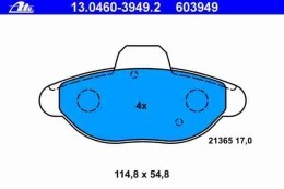 KLOCKI HAMULCOWE ATE 13.0460-3949.2  FIAT CINQUECENTO SEICENTO PUNTO I , II  PANDA  LANCIA Y -- PRZÓD