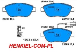 KLOCKI HAMULCOWE ATE 13.0460-3983.2  - PRZÓD