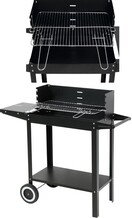 GRILL WĘGLOWY Z PÓŁKĄ RUSZT ROŻEN OGRODOWY 48 X 26.5CM LUND 99919 
