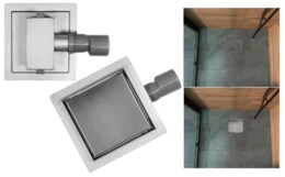 ODPŁYW LINIOWY QUAD KWADRAT STAL NIERDZEWNA WET&DRY 250X250mm FALA 75336